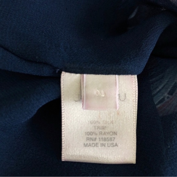 Jason Wu Pleated Silk Skirt Blue Floral Print Size 2 - Picture 11 of 11